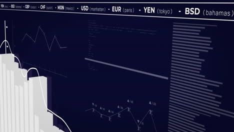 animation of digital data processing and statistics over screen