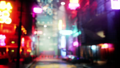 blurred cyberpunk city night view