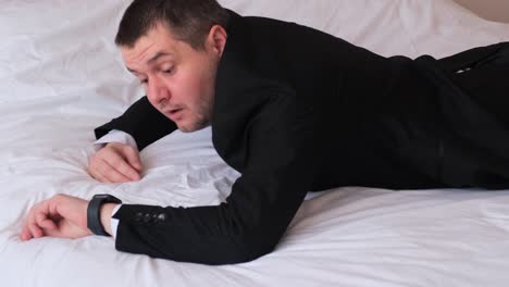 a young office worker overslept and was lying on t 4k 2025 08 05 00 31 34 utc.mov | beard, beautiful, beauty, businessman