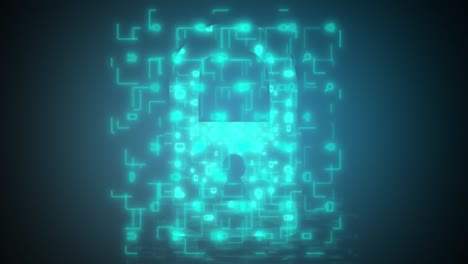 Digital Data Network Protection Animation. Data Visualization. Cybersecurity Concept. Future Technology. Futuristic Background. 4K
