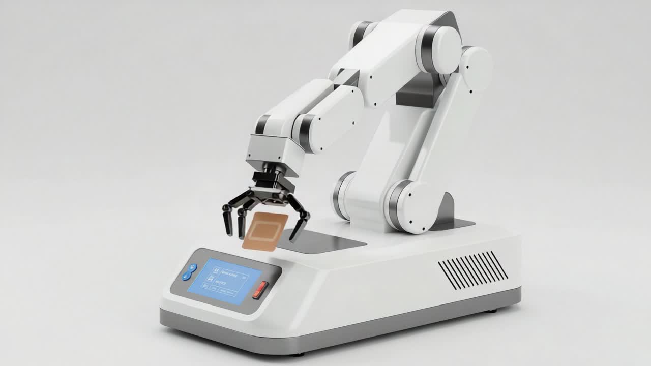 Advanced Robotic Arm Demonstration: A Versatile Manipulator with Precision Gripping Technology Captured in Two Stages Showcasing Its Functionality and Design