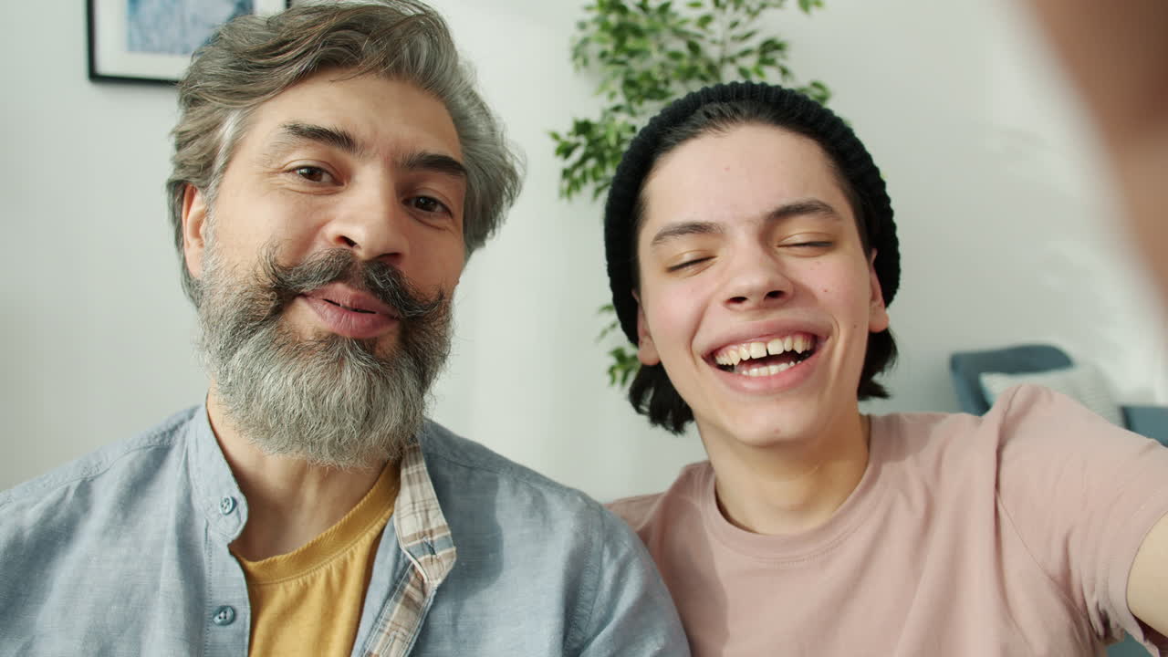 Father and Son Video Call