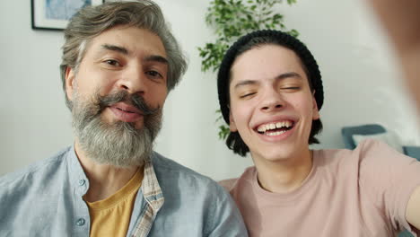 father and son video call