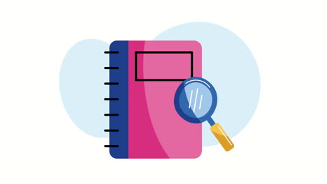 pink notebook library supply animation