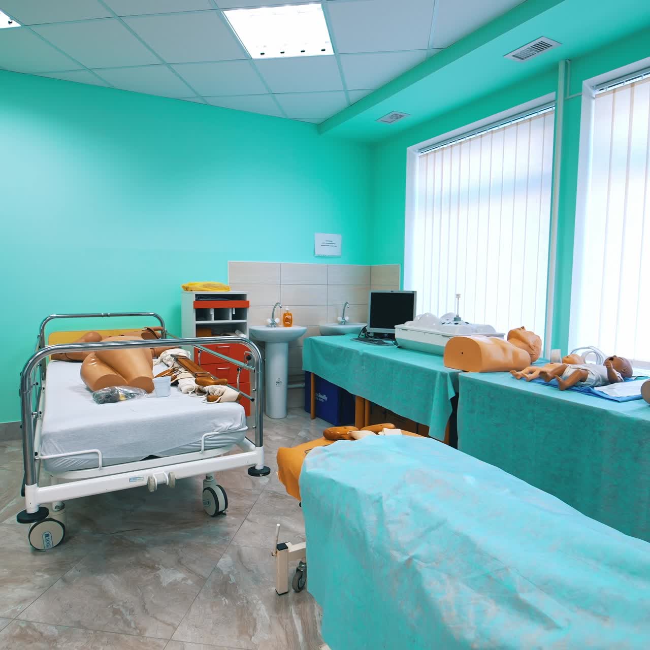 Medical room in university for education. Training room to practice life support skills
