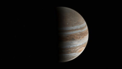 una vista desde un satélite que se acerca al planeta júpiter