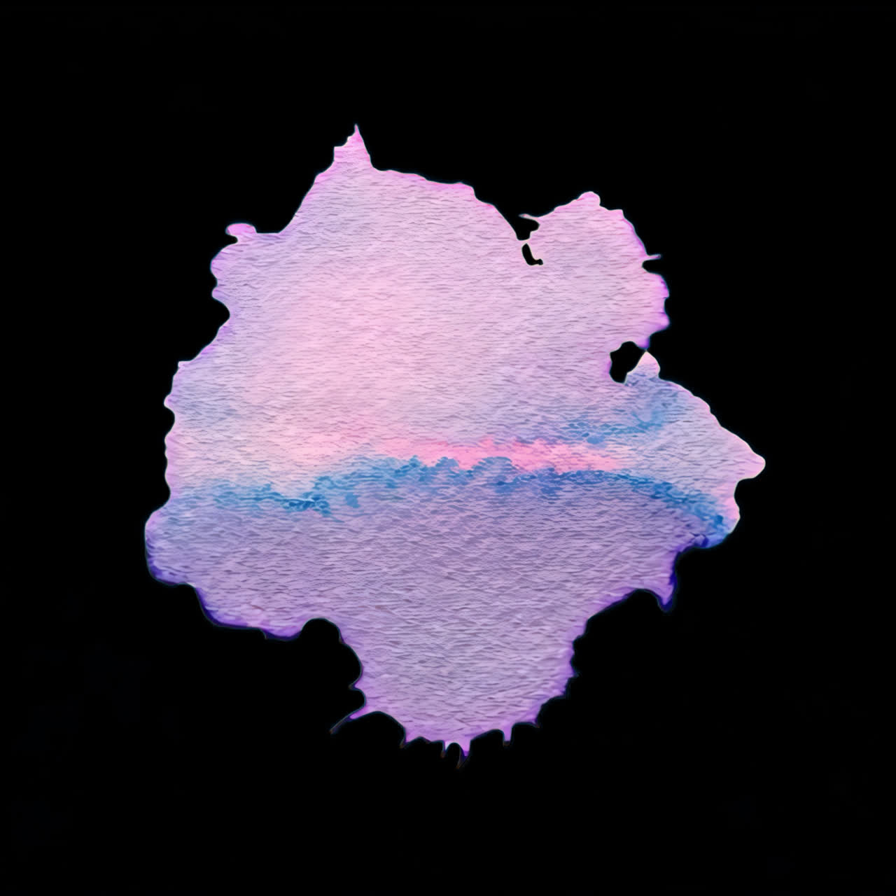 Abstract pastel watercolor splash animation isolated asset, transparent 4K video, alpha channel