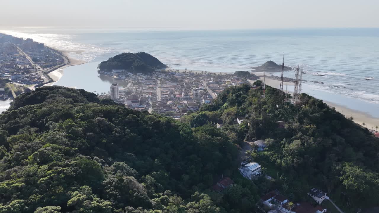 Itanhaem Skyline At Itanhaem In Sao Paulo Brazil. Beach Landscape. Nature Seascape. Travel Destination. Itanhaem Skyline At Itanhaem In Sao Paulo Brazil. Tourism Skyline