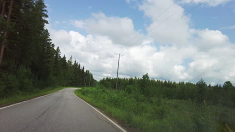 Hiperlapso-De-Carretera-Asfaltada-Estrecha-Y-Con-Curvas-En-El-Bosque