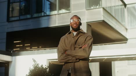 man in city, portrait