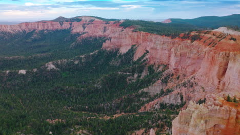 gorgeous scenery of amazing canyons with pine forest at foot. lovely blue skies at backdrop. zion canyon, utah, usa.
