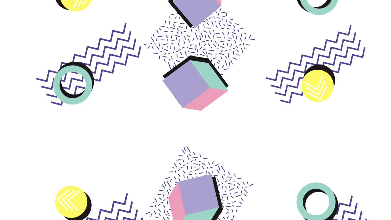 animación al estilo de memphis