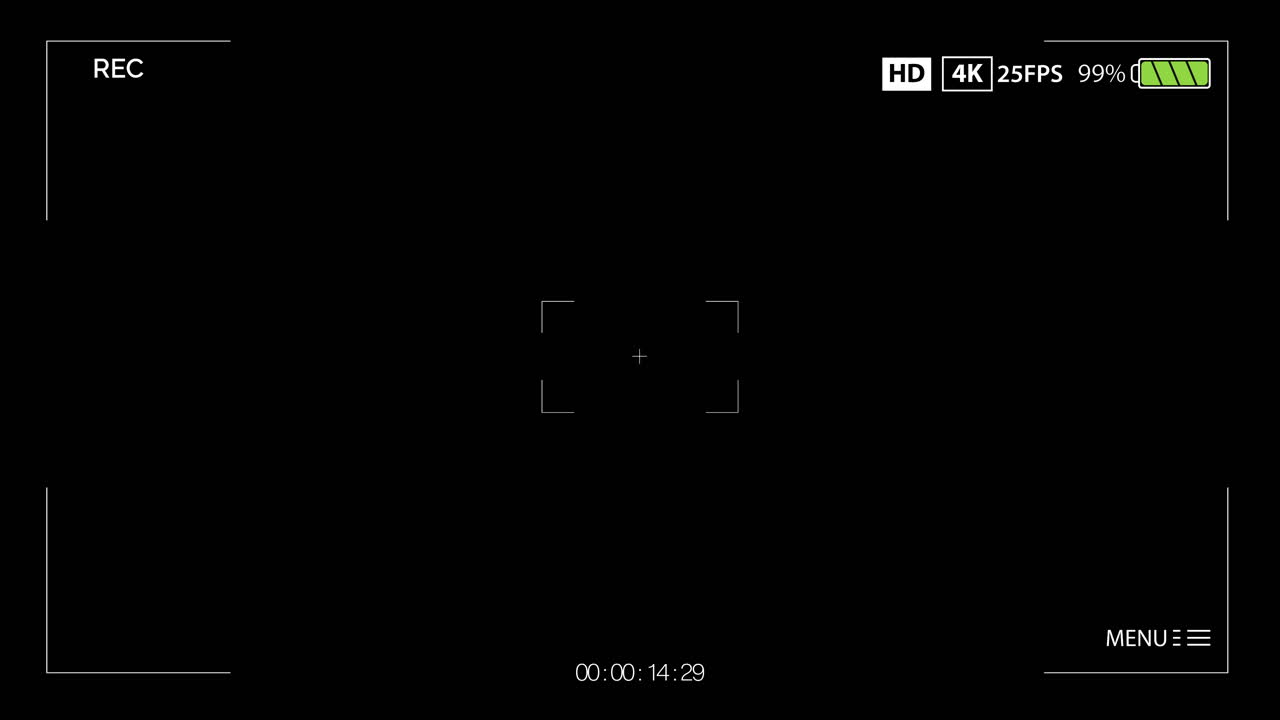 Digital Camera Recording Interface Overlay on Black Background