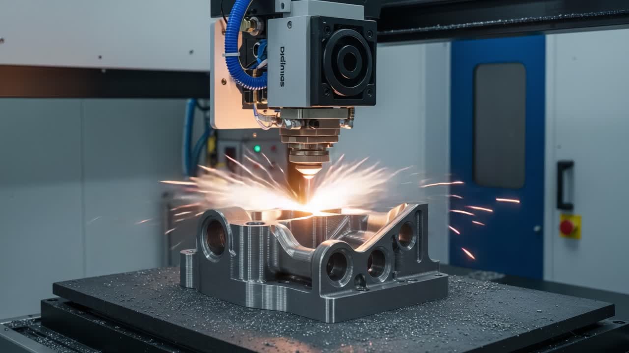 Precision Machining Using Advanced CNC Technology with a Focus on Metal Workpieces and Spark Generation in a Controlled Environment
