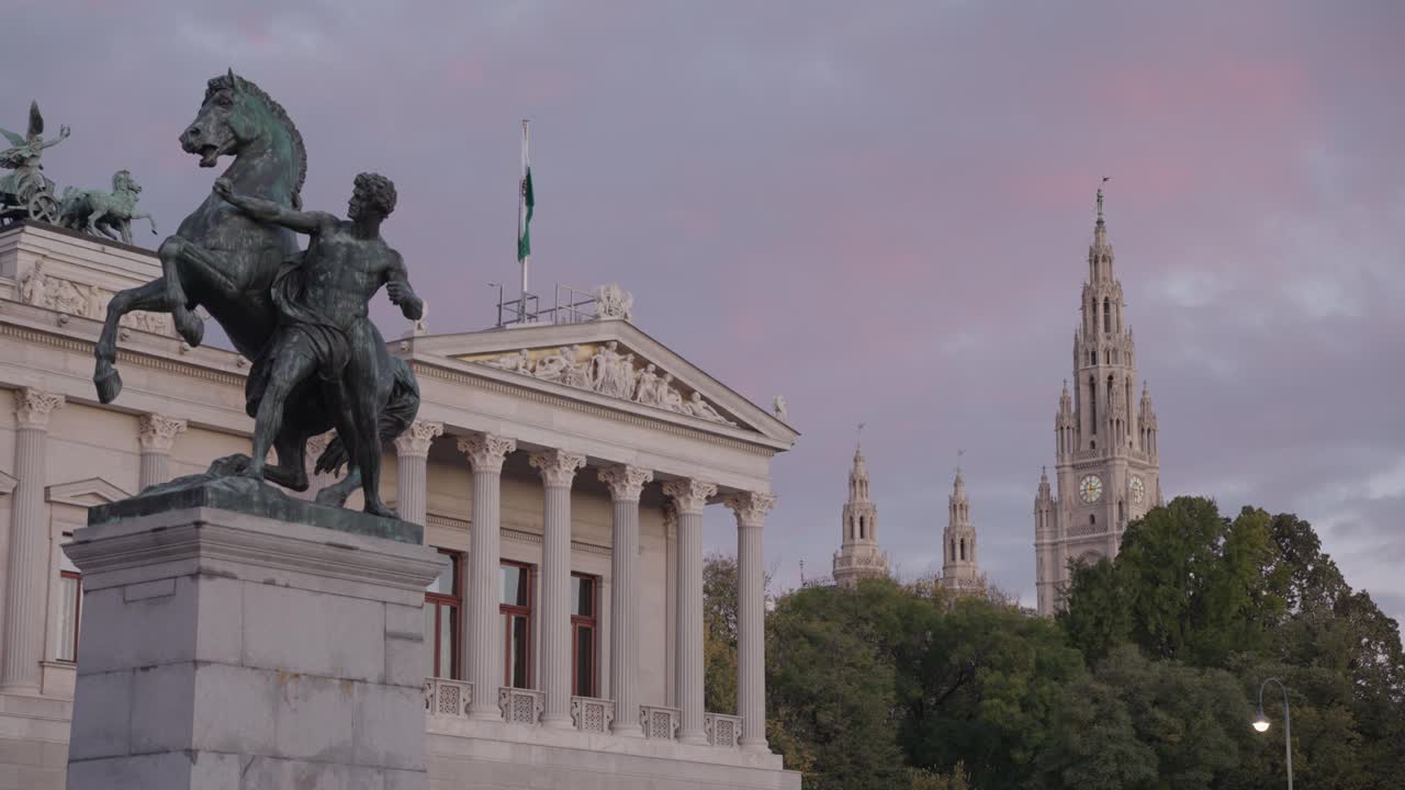 Vienna Parliament and Statue