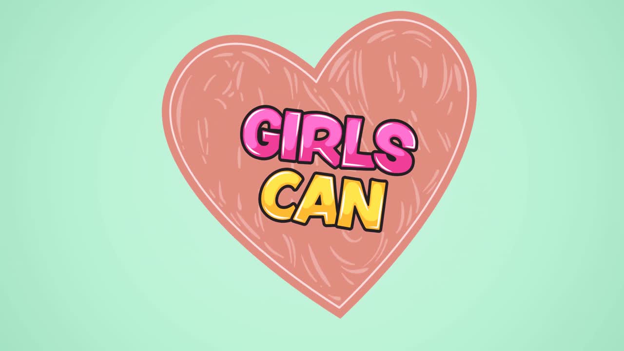 composición de texto chicas pueden, más de corazón rosa