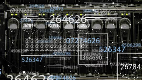 Animation-of-networks-and-interfaces-data-processing-over-server-room