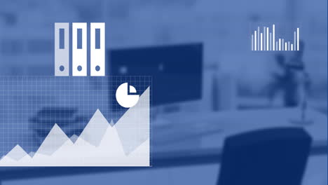 Animación-Del-Procesamiento-De-Datos-Digitales-Sobre-El-Escritorio-De-La-Oficina