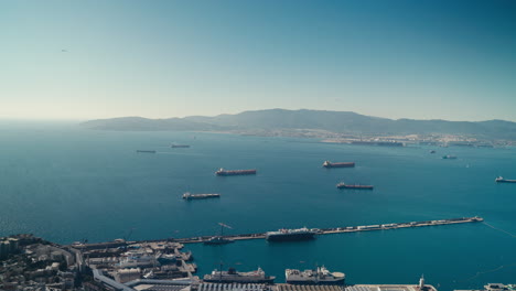 gibraltar harbour viewed from the top of a hill