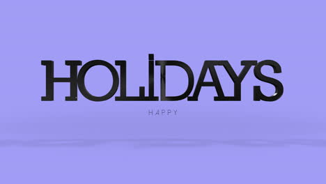 happy holidays bold and vibrant word art on a purple background