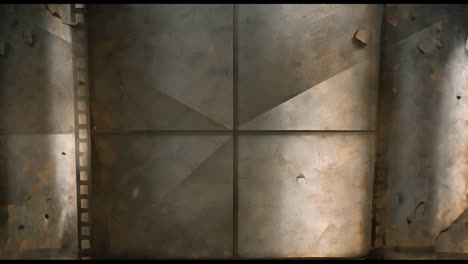 animation of gray metal wall with stones