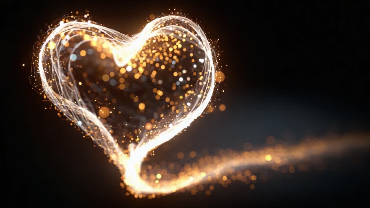 A Beautiful Heart Shimmering with Light and Sparkles, Capturing the Essence of Love and Connection in a Dreamy, Ethereal Style