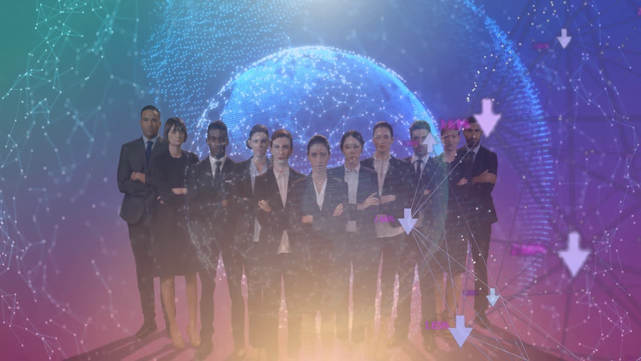 다양한 사업가들에 대한 금융 데이터 처리의 비디오