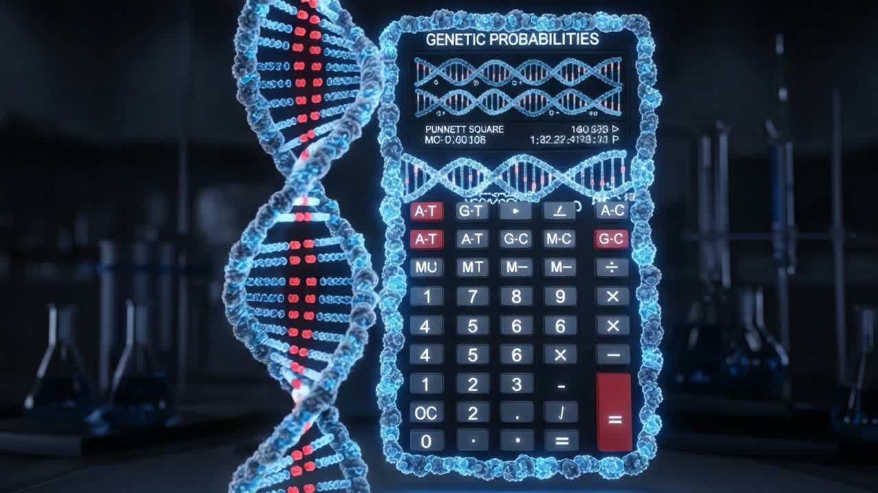Examining Genetic Probabilities through Advanced Calculations: A Visualization of DNA and Punnett Squares for Understanding Inheritance Patterns