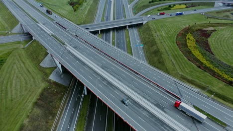 aerial view of a highway interchange