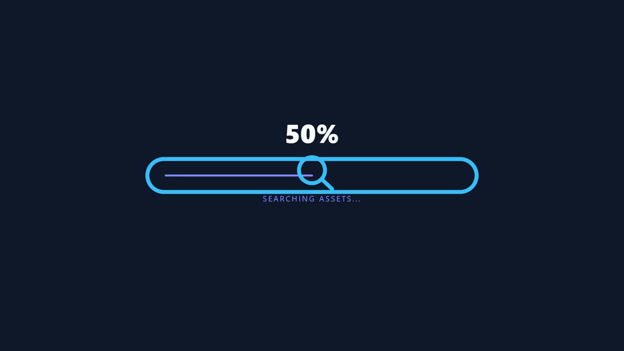 Digital Loading Bar Progress Animation with Search Icon