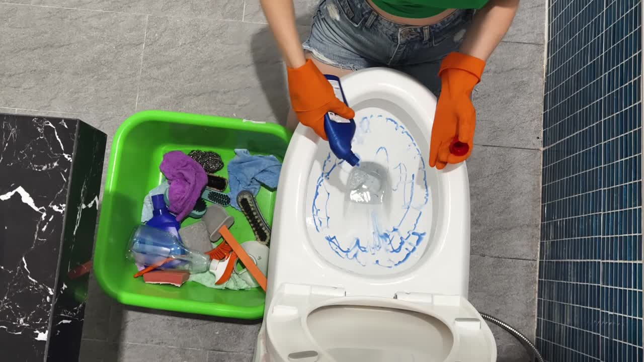 Cleaning a Toilet Bowl