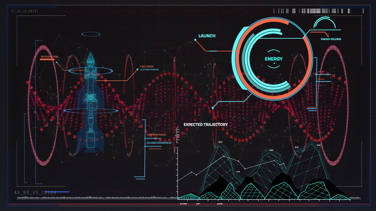 animación de la cadena de adn y procesamiento de datos científicos sobre un fondo negro