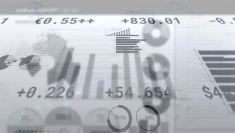 animation der finanzdatenverarbeitung auf weißem hintergrund