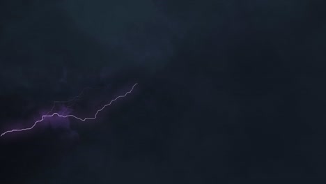 electrical lightning strikes storm. realistic thunderbolts in loop animation.