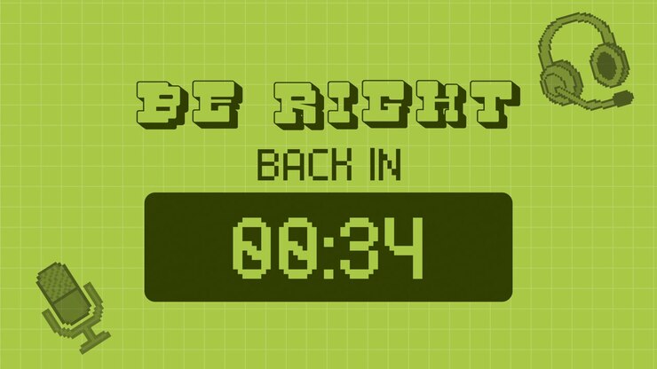 Pixel Art Be Right Back Countdown Timer for Streamers