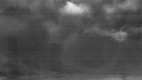 animación del procesamiento de datos a través de nubes