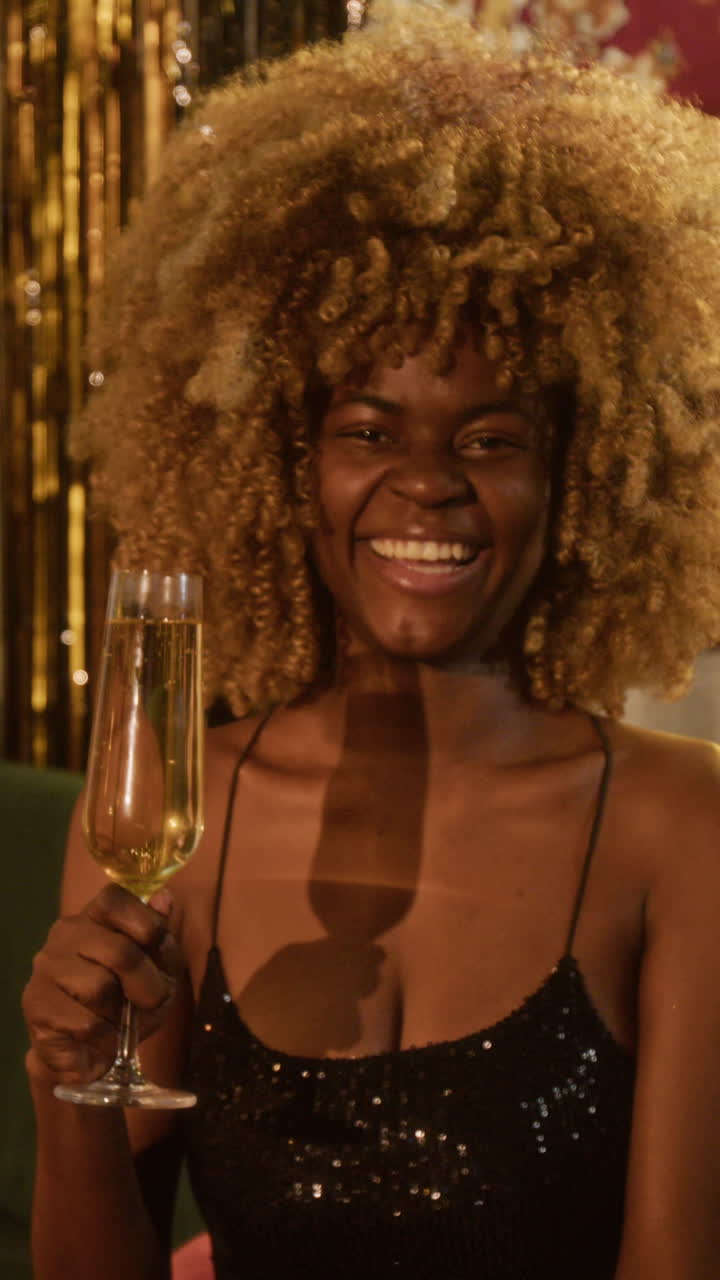 Woman Celebrating with Champagne