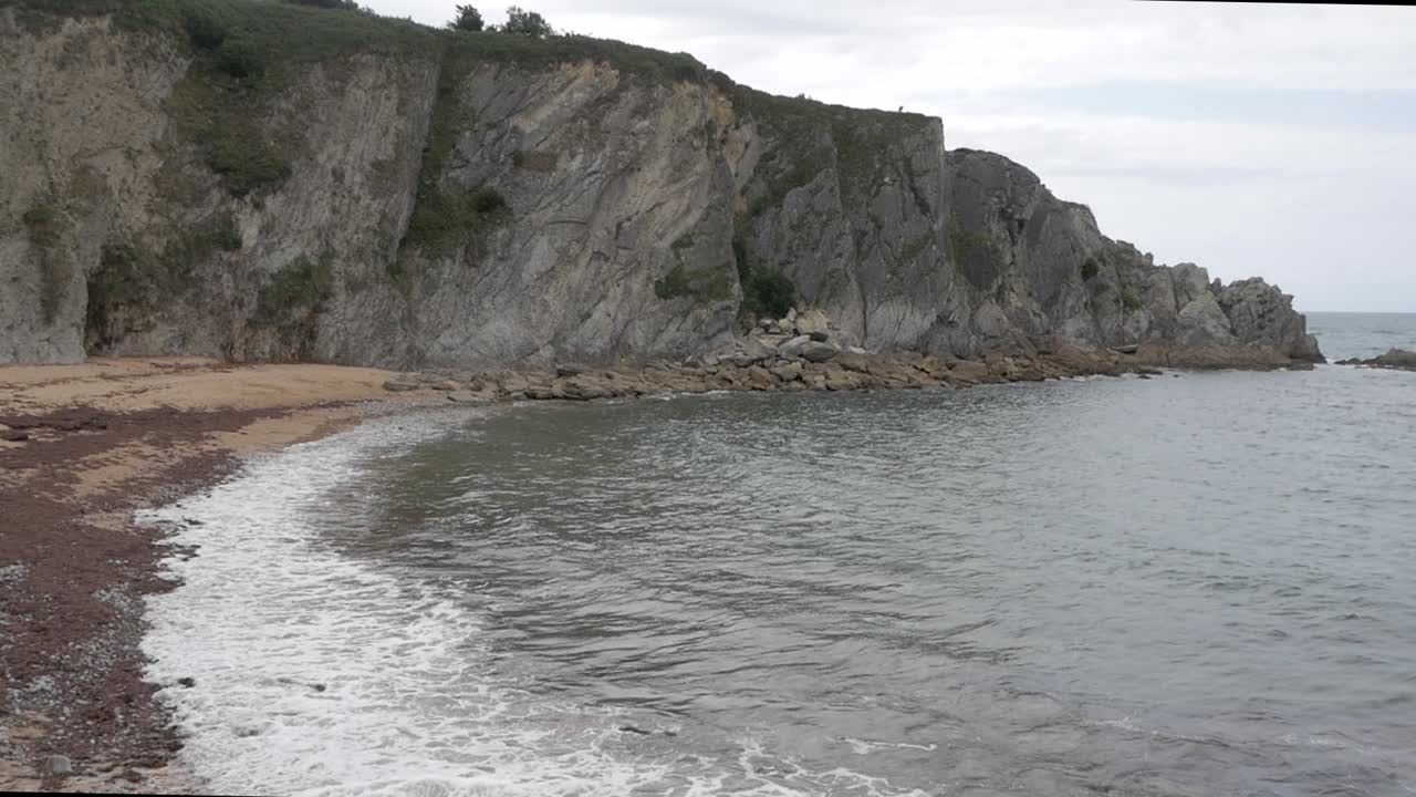 Scenic beach view at Covachos beach, Castro Island, Santa Cruz de Bezana