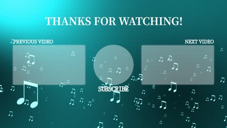 musical note particle gradation end card ending screen motion graphics