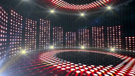 music waves room, lights bulbs animation