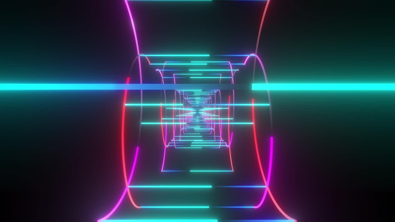 Neon Tunnel 3D Render