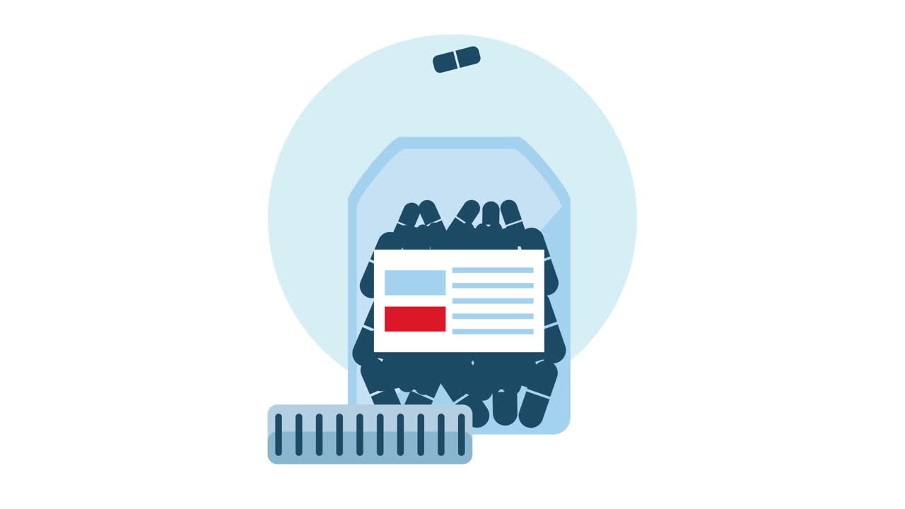 capsules drugs in pot medical animation