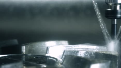 metalworking cnc lathe milling machine. cutting metal modern processing technology.