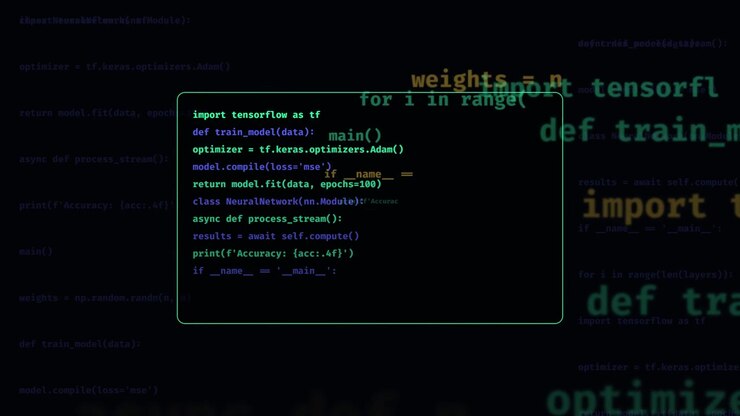 Python Code Snippet Displaying Neural Network Training Process
