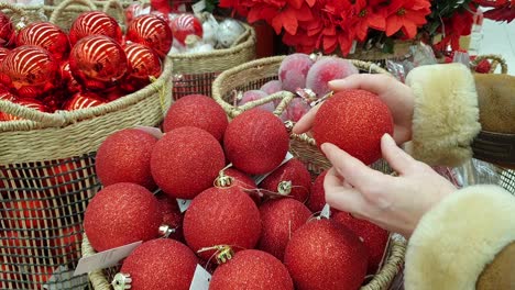 Selection-and-Shopping-in-the-store-for-Christmas-decorations-for-the-Christmas-tree.