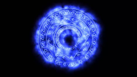 estrella mágica energía azul girar lentamente aparecen diseño abstracto de la tecnología para la publicidad