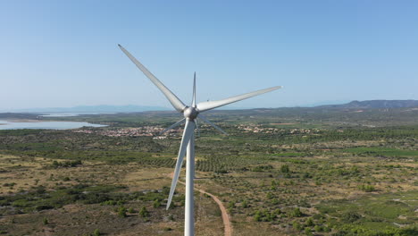 Fix-aerial-shot-wind-turbines-plants-corbieres-Aude-Occitanie-France