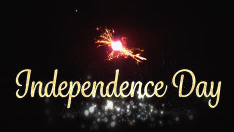 independence day text and a sparkle for fourth of july.