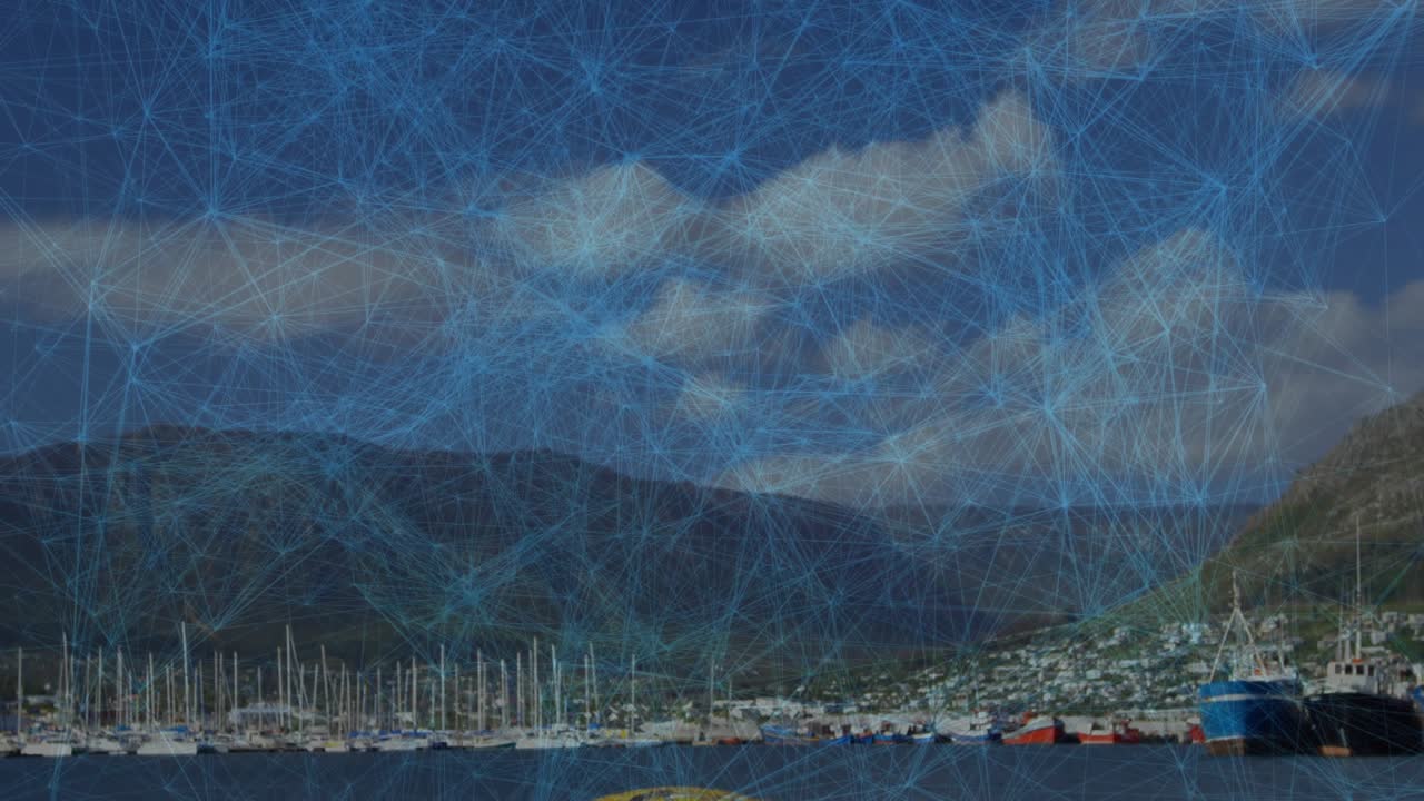 Camera dollying forward, yellow bollard growing closer to reveal rusted texture and coiled rope