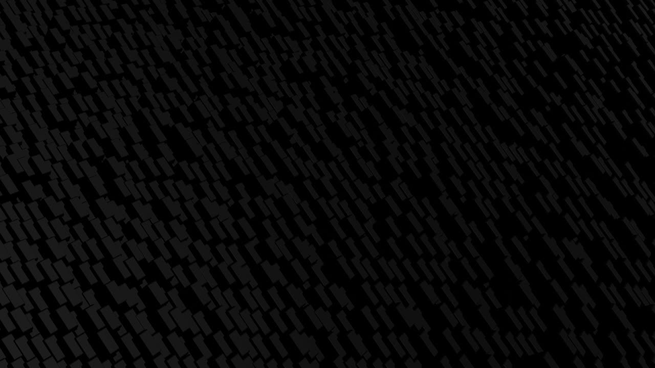 Sfondo scuro creativo geometrico astratto 3D con animazione fluida in loop, colonne nere che salgono e scendono lampeggiando luci al neon multicolori in modo casuale. Stile cartone animato. Le colonne si muovono su e giù. VJ loop bg.